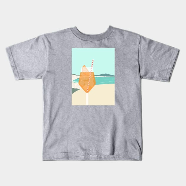 Spritz over Mount Vesuvius, Naples, Italy Kids T-Shirt by lymancreativeco